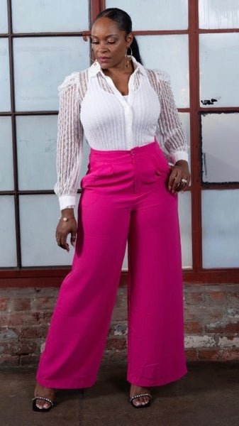 Hot Pink Wide Leg Pants