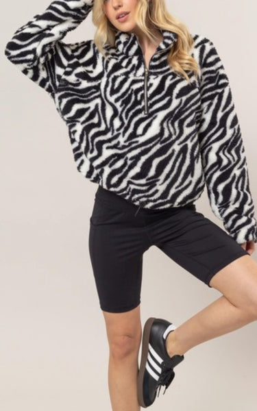 Zebra Printed Pullover