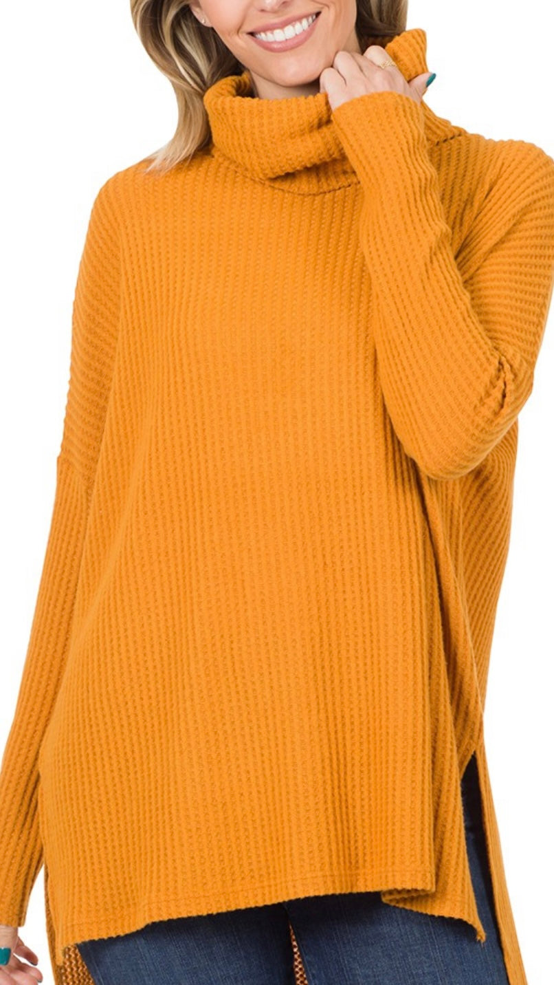 Thermal Cow Neck Sweater (Golden Muster)