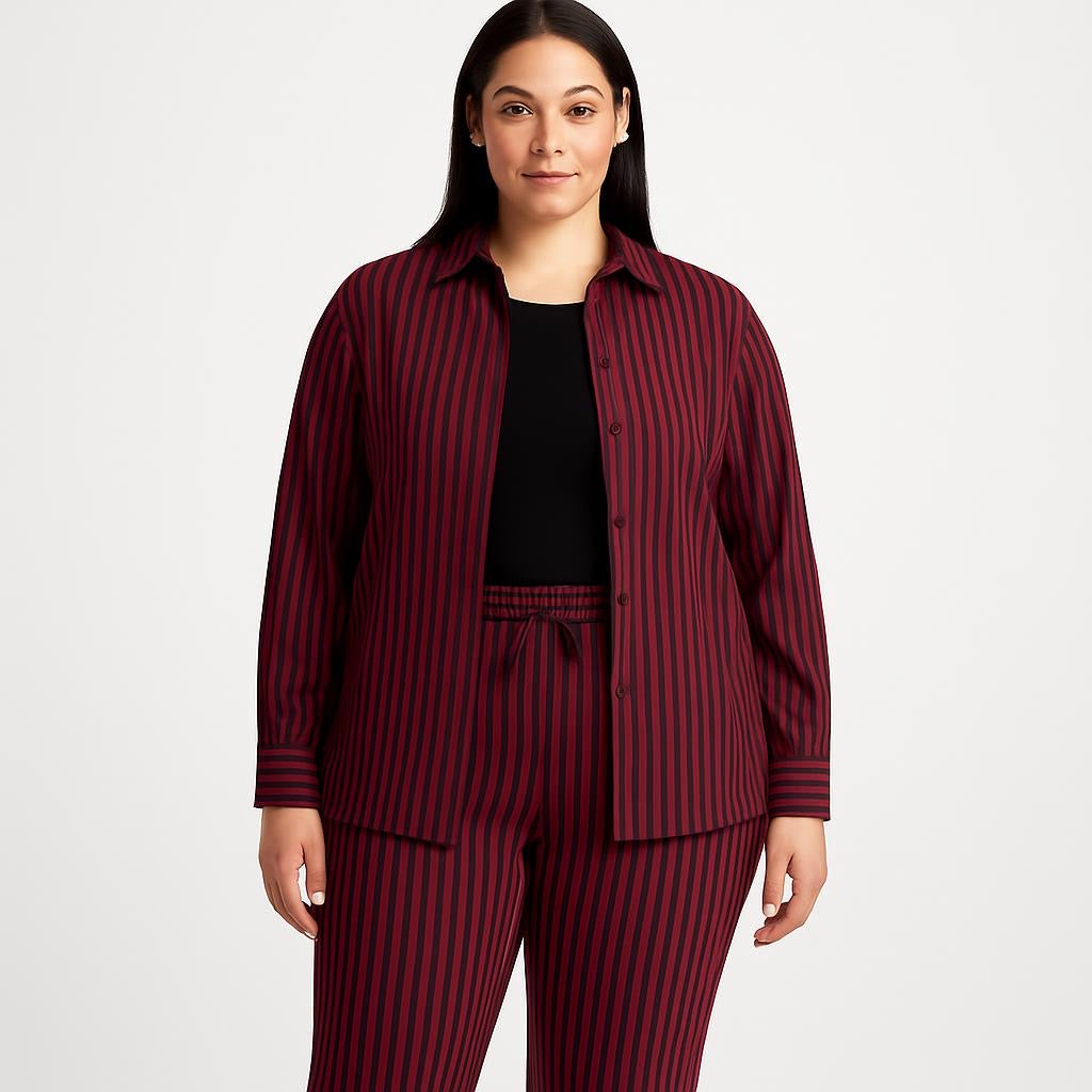 Pinstripe 2 pcs set (Black and red