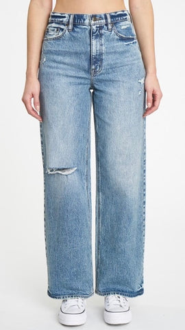 Wide-Leg Denim Jeans