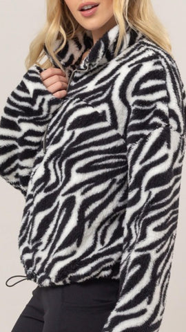Zebra Printed Pullover