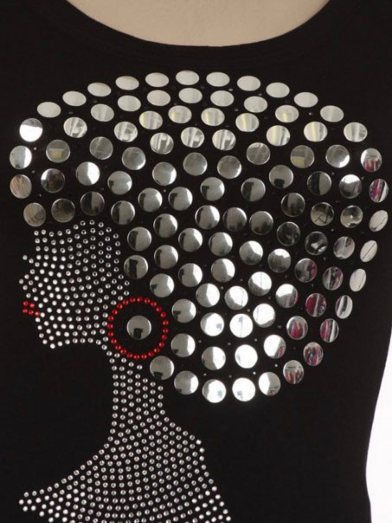 Bling Tee "Silver Natural Hair Afro Girl"
