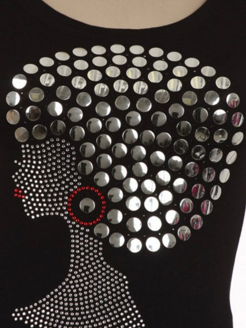Bling Tee "Silver Natural Hair Afro Girl"