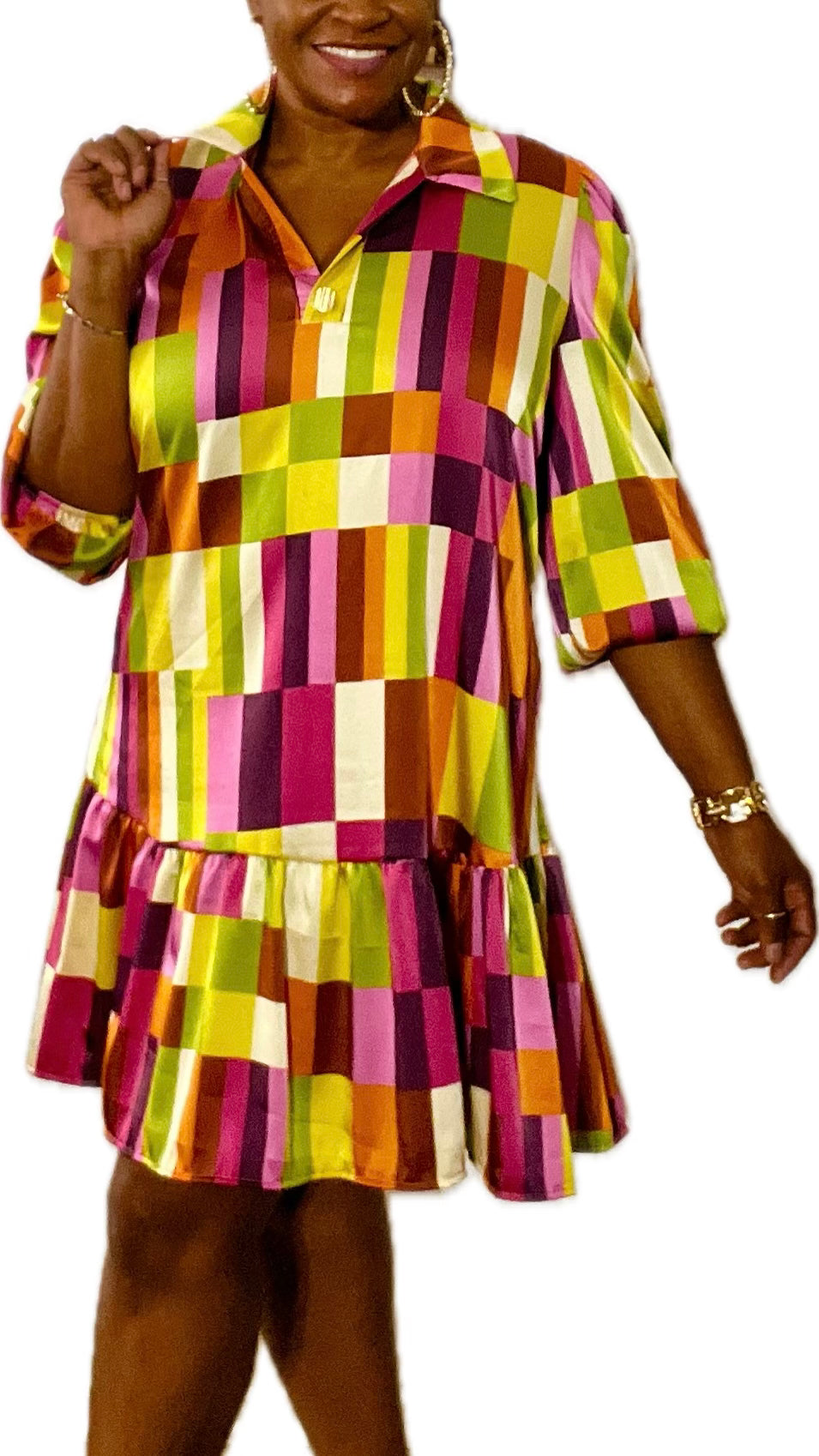 Miutli Ruffle Dress (Curvy)