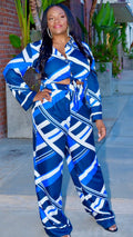 Geometics Navy/White print Set