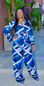 Geometics Navy/White print Set