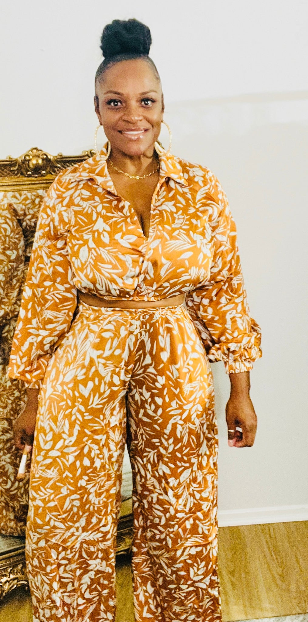 Honey Golden Crop Top 2pc Set
