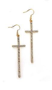 Crystal Cross Earring
