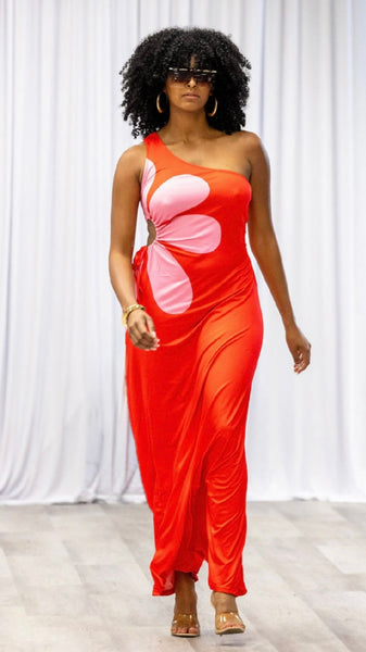 One Shoulder Maxi Dress