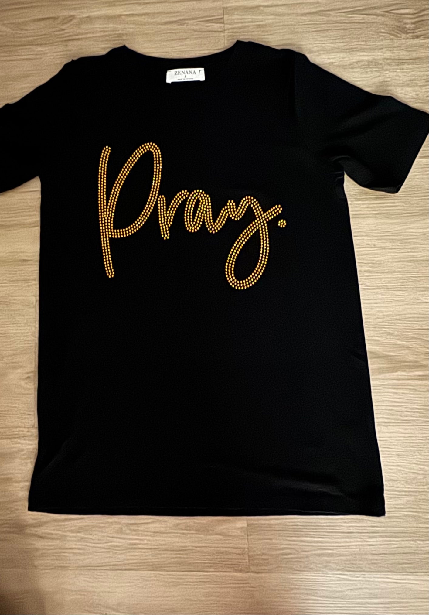 “Pray” Gold Bling Tee