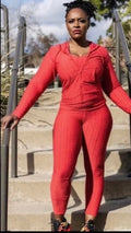 Honeycomb Jogger 3pc Set (Red)