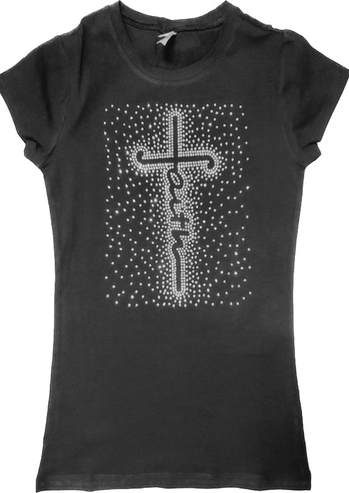 Bling Tee "Faith Cross"
