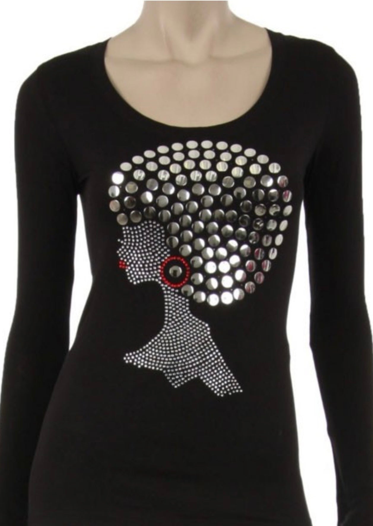 Bling Tee "Silver Natural Hair Afro Girl"