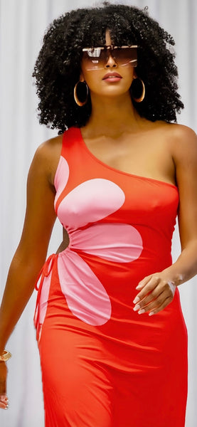 One Shoulder Maxi Dress