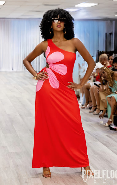 One Shoulder Maxi Dress