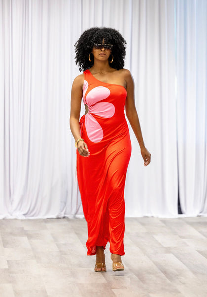 One Shoulder Maxi Dress