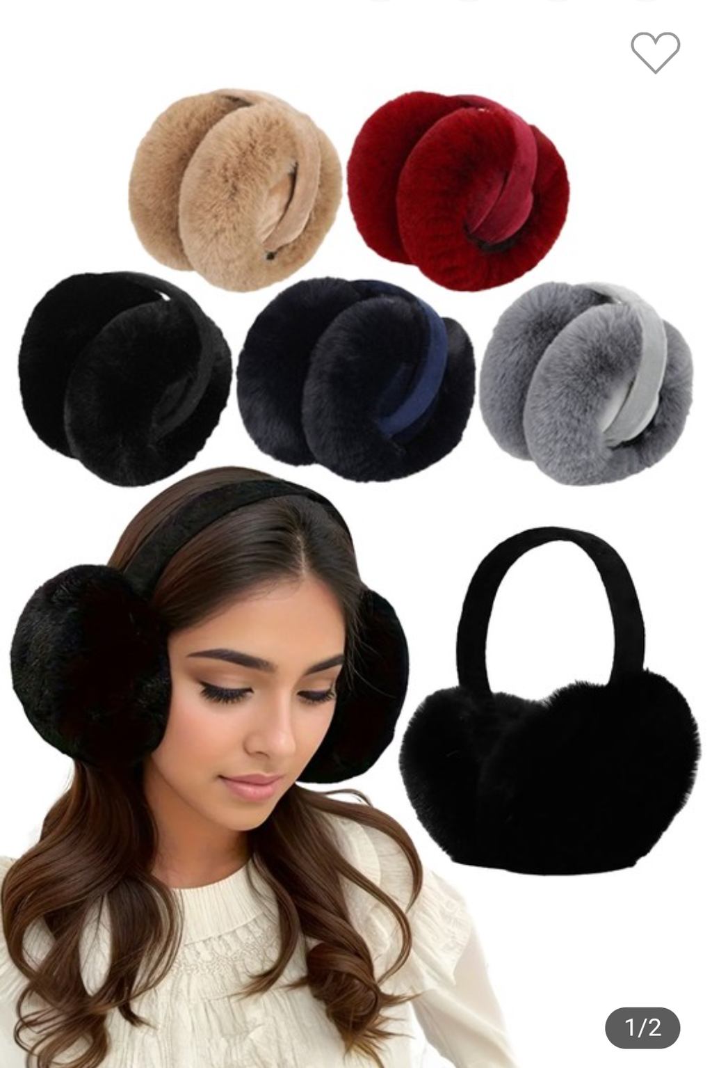 Fluffy Fuzzy Faux Fur Earmuffs w/ bling