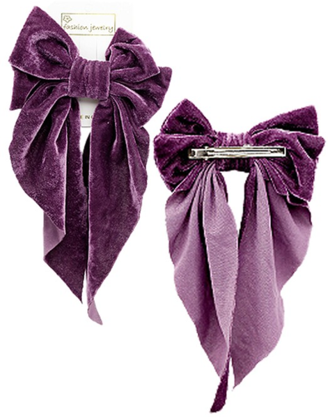 Velvety Bow Hair Clip