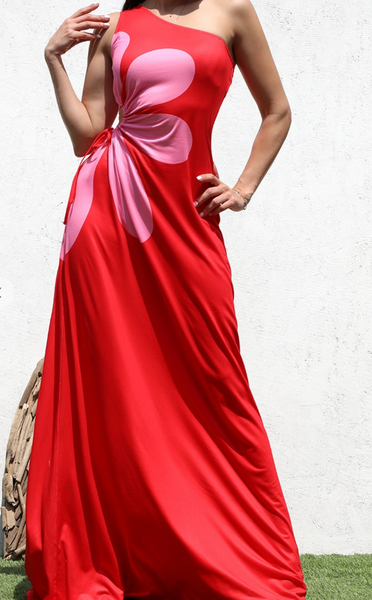 One Shoulder Maxi Dress