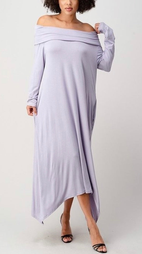 Off Shoulder Swing Dress (Curvy)