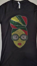 Bling Tee “Black Hair wrap” Blk