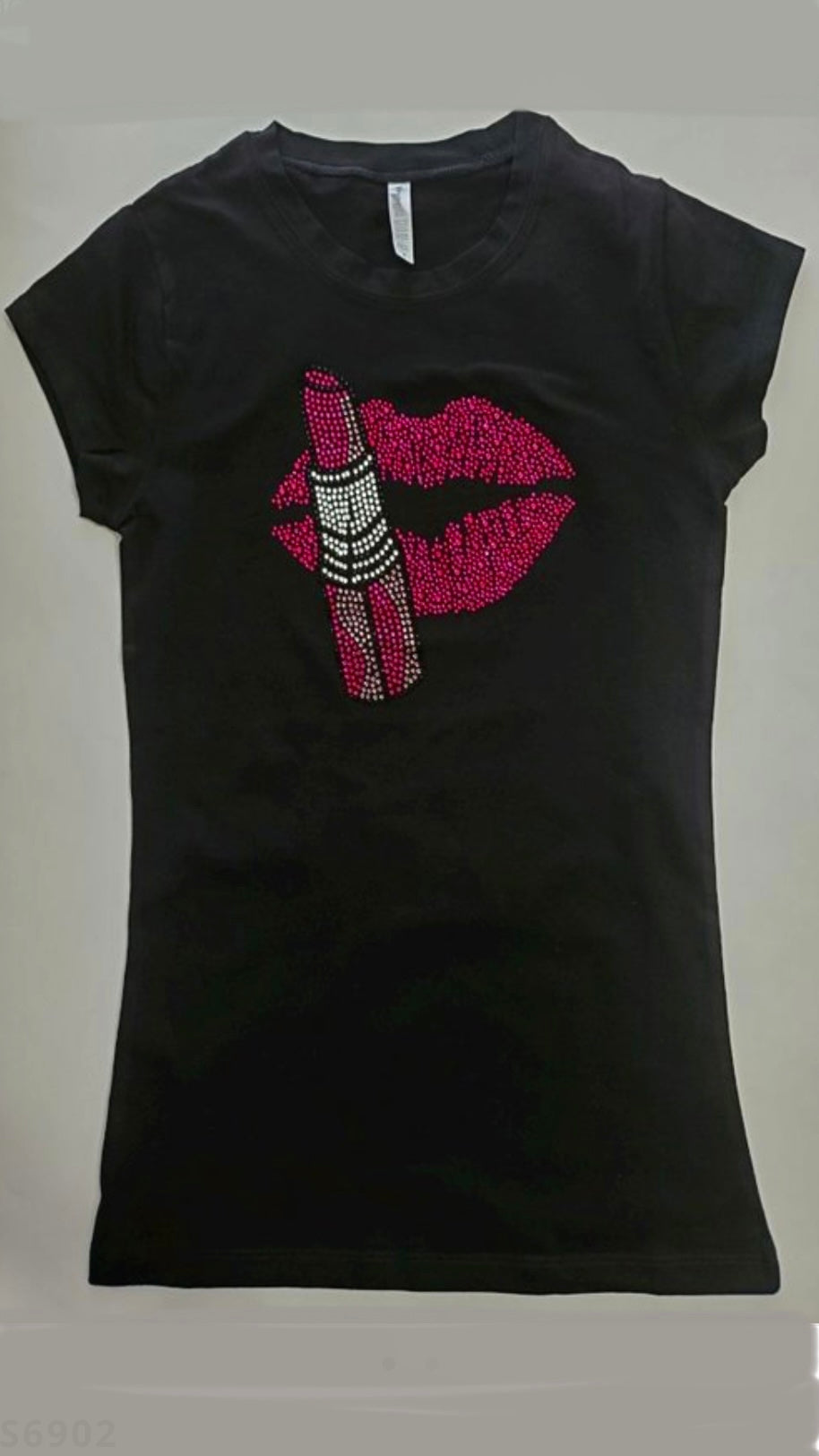 Bling Tee "Sparkling Pink Lips & Lipstick"