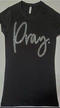 “Pray” Bling Tee Blk