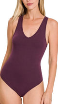Plum V-neck Tank Bodyusuit