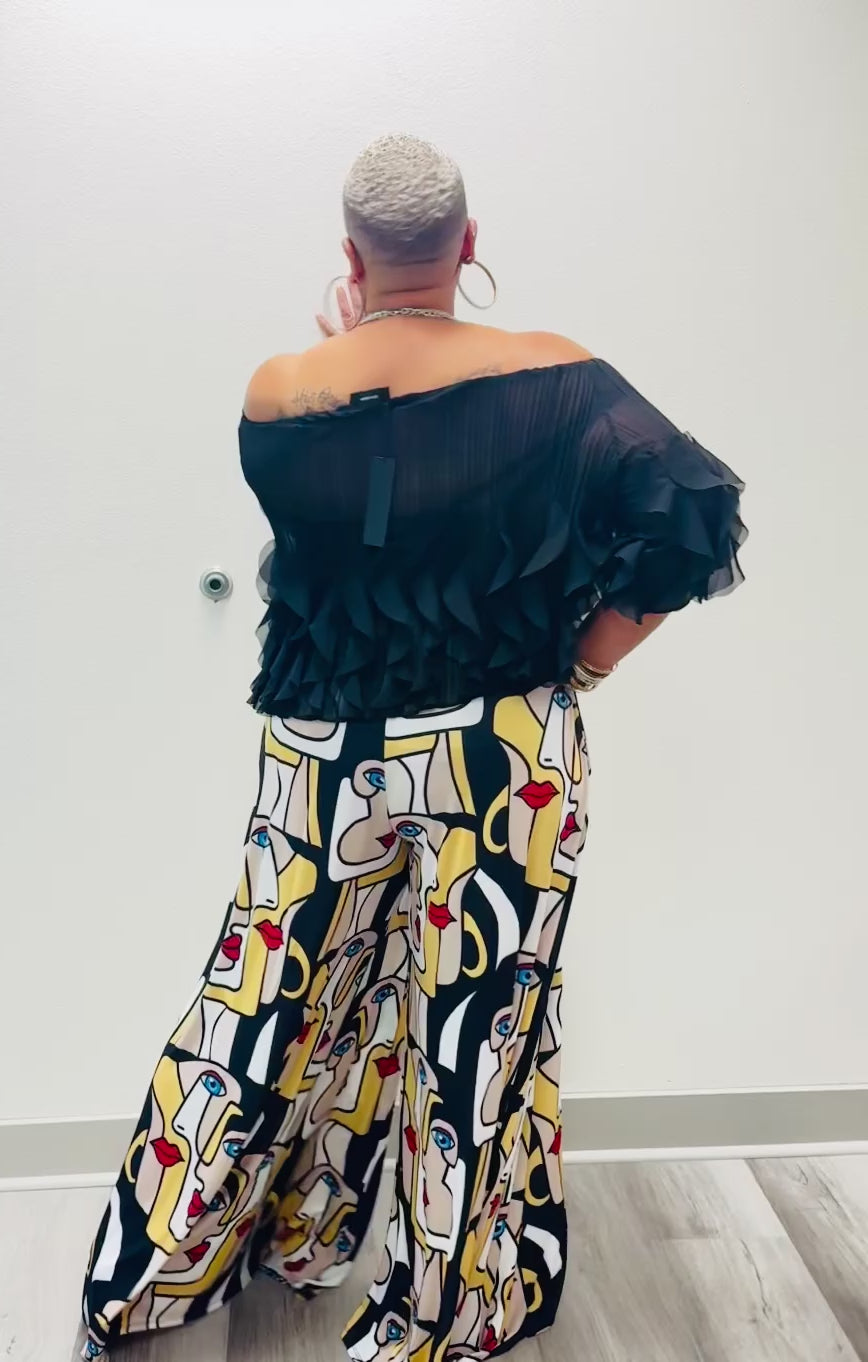 Palazzo Pant Face print
