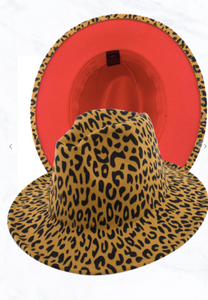 Fedora Leopard Red Bottom