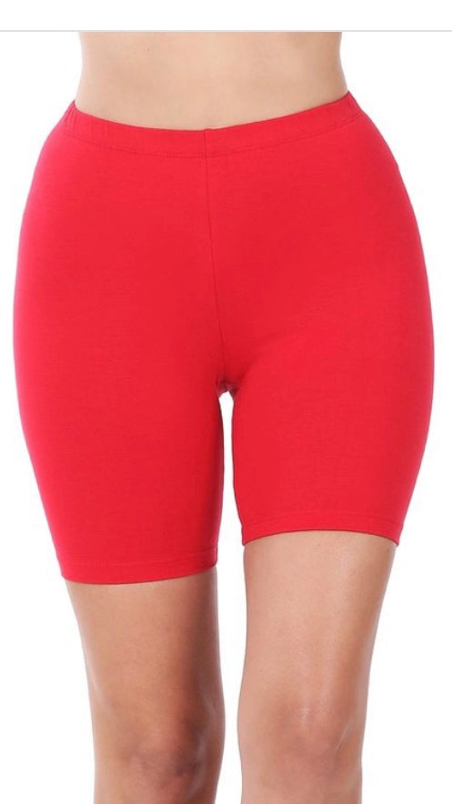 Red Biker Shorts