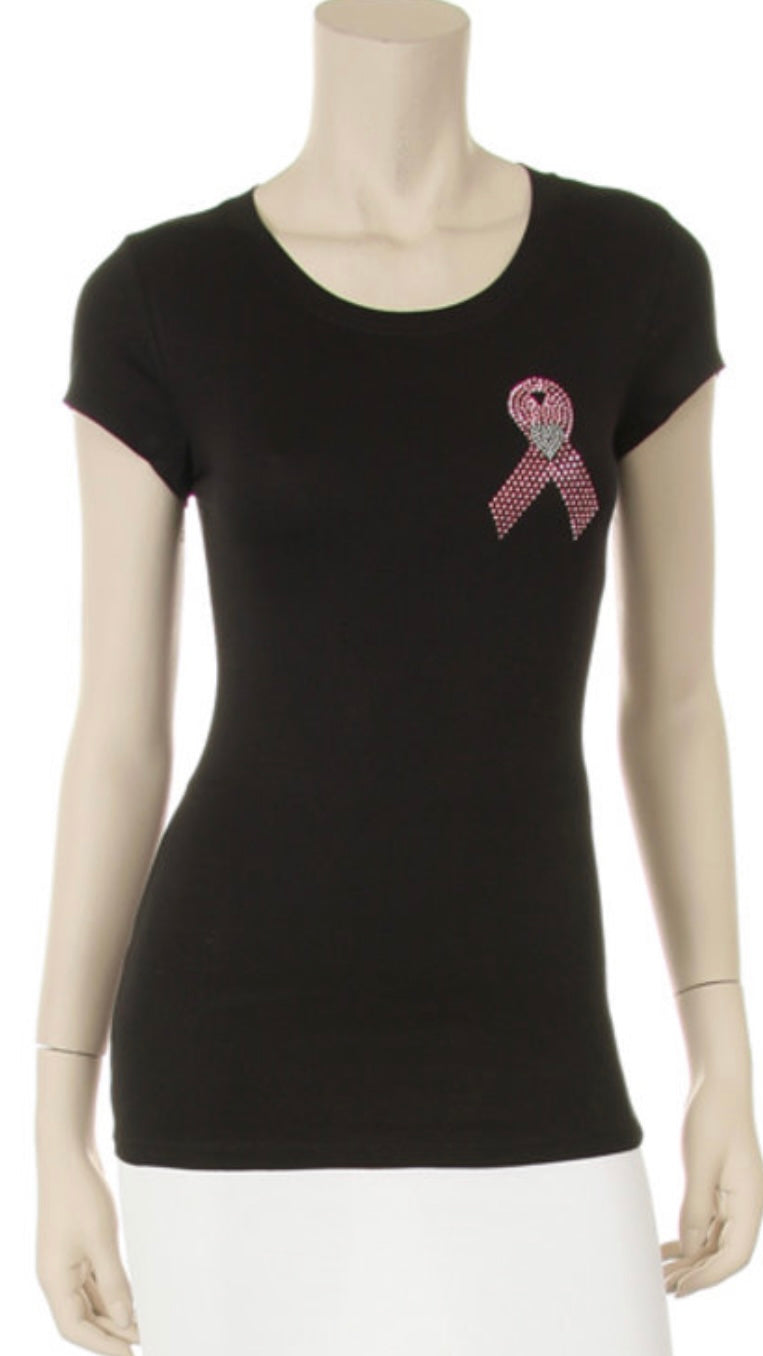 Bling Tee"Breast Cancer Awareness" Bling Tee