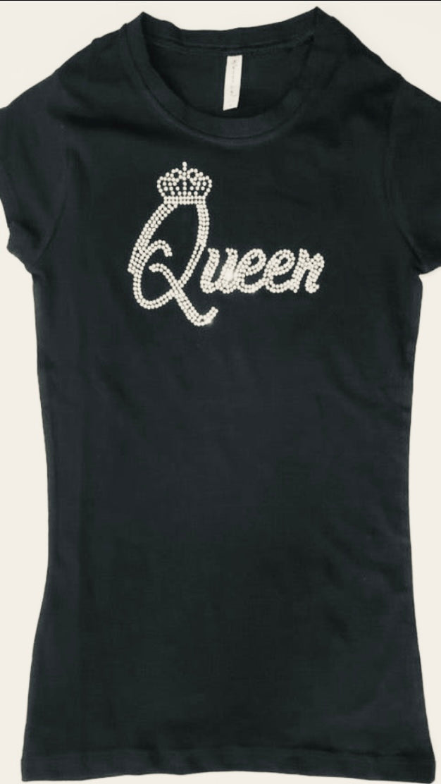 Bling Tee “Queen” Black