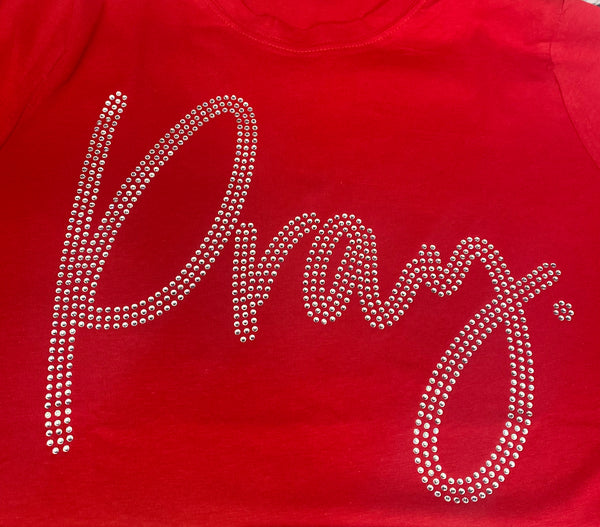 Bling Tee “Pray” Blk