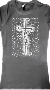 Bling Tee "Faith Cross" Bling Tee