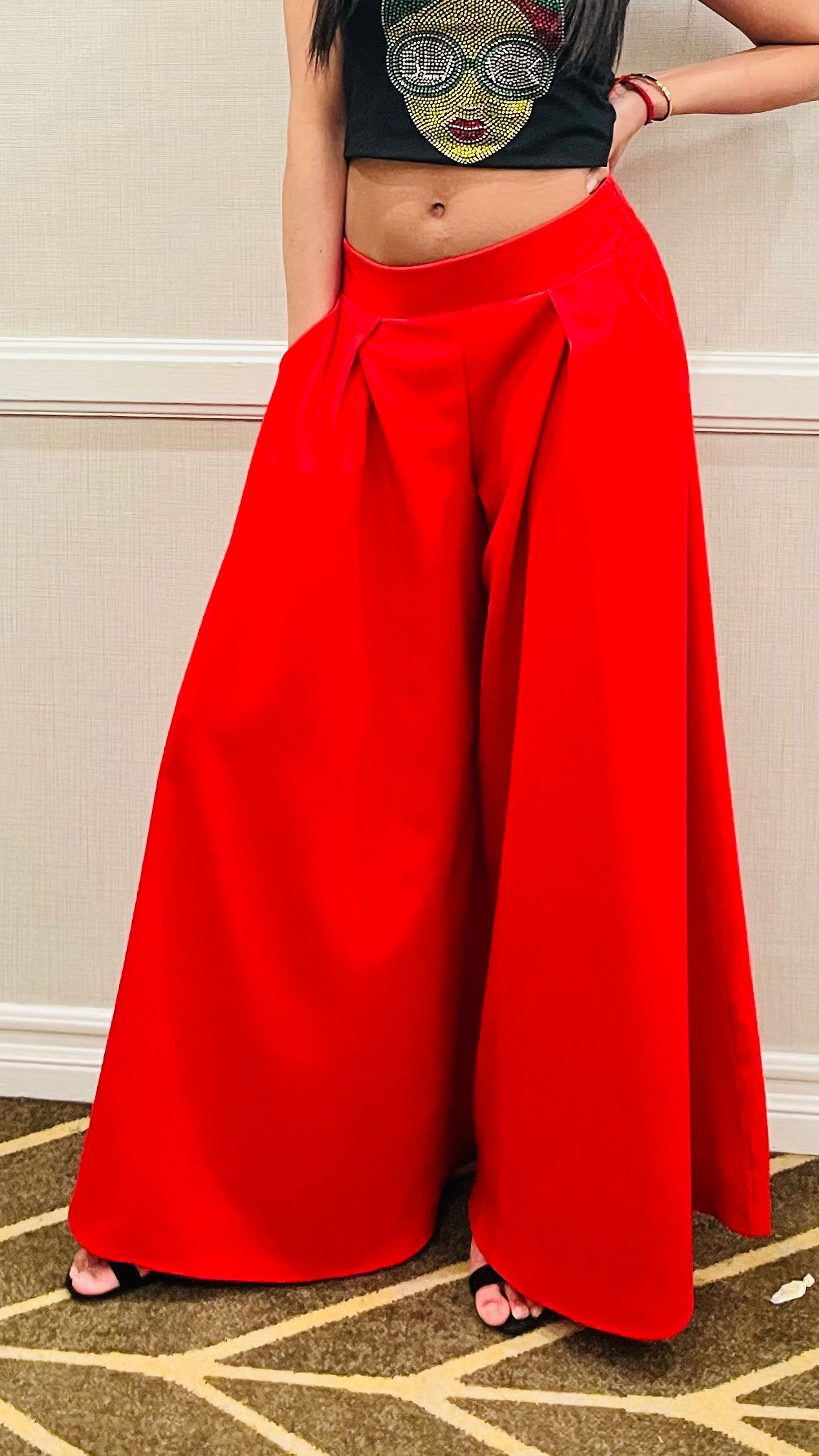 Palazzo Red Pant