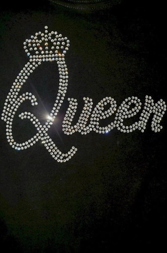 Bling Tee “Queen” Black
