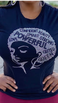 Bling Tee “Powerful Woman” Blk