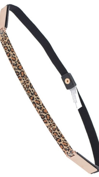 Leopard Metal Print Slim Belt