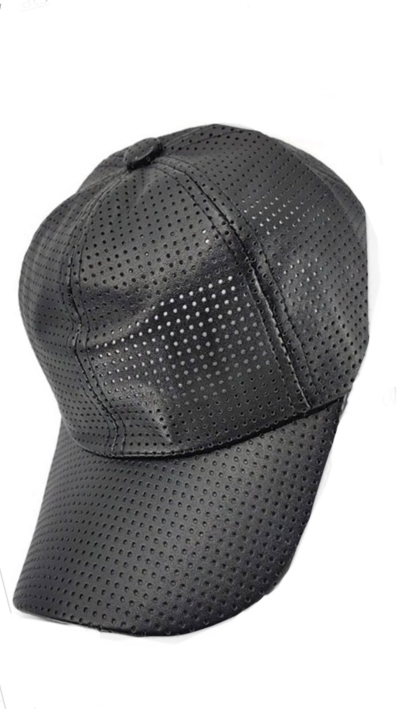 STYLIST FAUX LEATHER BASEBALL HAT